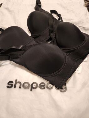 Shapedly Set Of 2 - Black Back Smoothing Push Up Bra